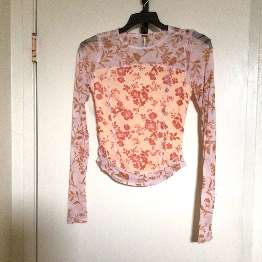 Free People Betty’s Garden Mesh Top NWT